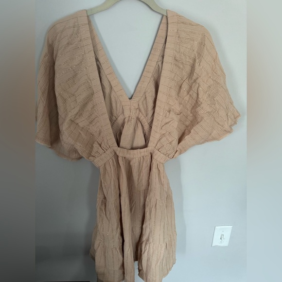 Aerie Tan Flutter Sleeve Sundress - Picture 3 of 4